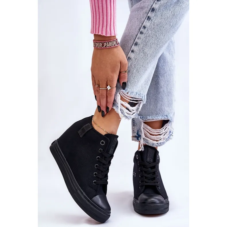 Hidden Wedge High Sneakers Big Star LL274034 Black