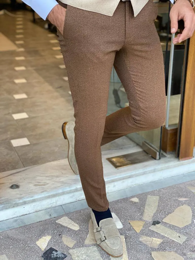 Hollo Brown Slim Fit Trousers