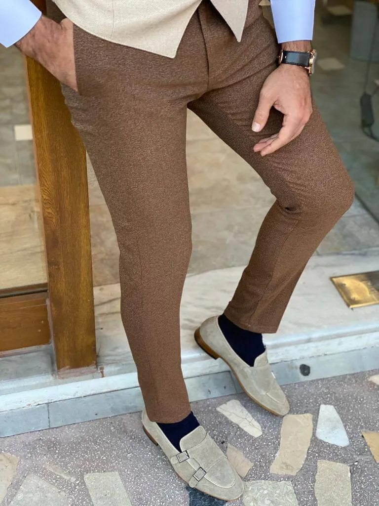 Hollo Brown Slim Fit Trousers