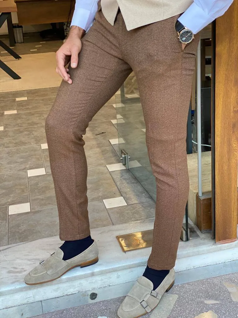 Hollo Brown Slim Fit Trousers