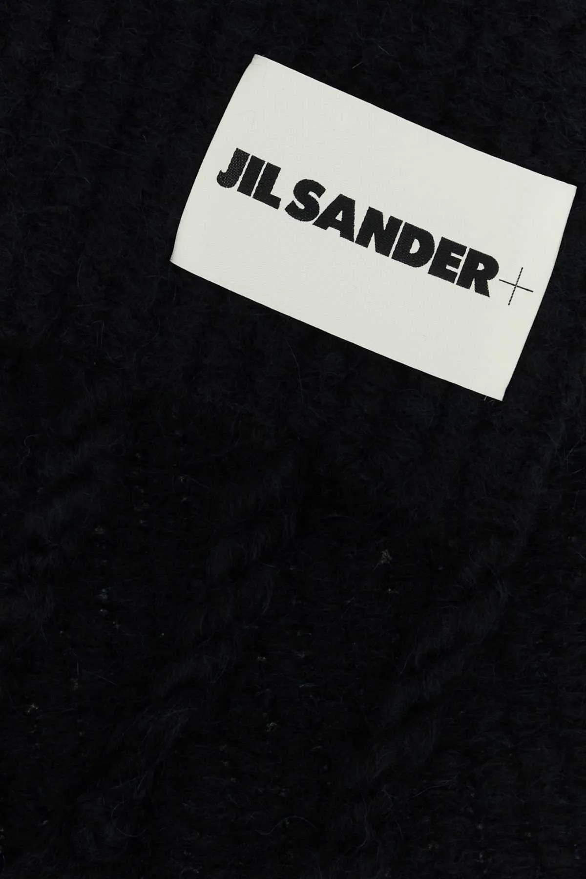 Jil Sander Black Mohair Blend Scarf