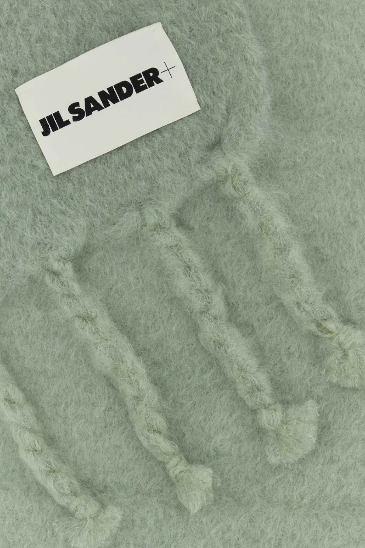 Jil Sander Sage Green Mohair Blend Scarf