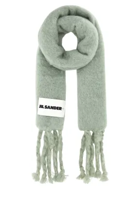 Jil Sander Sage Green Mohair Blend Scarf