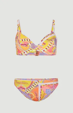 Julia Wb - Rita Moulded Wire Bikini Set | Yellow Scarf Print