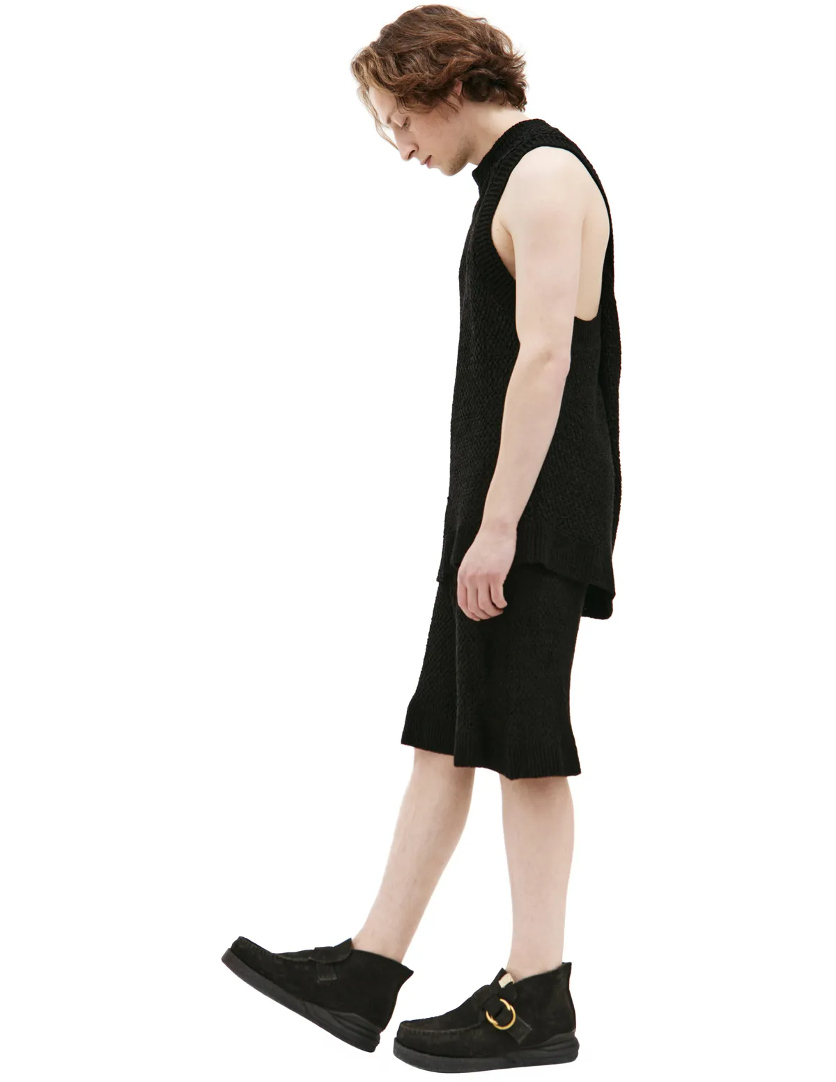 Knited twisted back vest - black