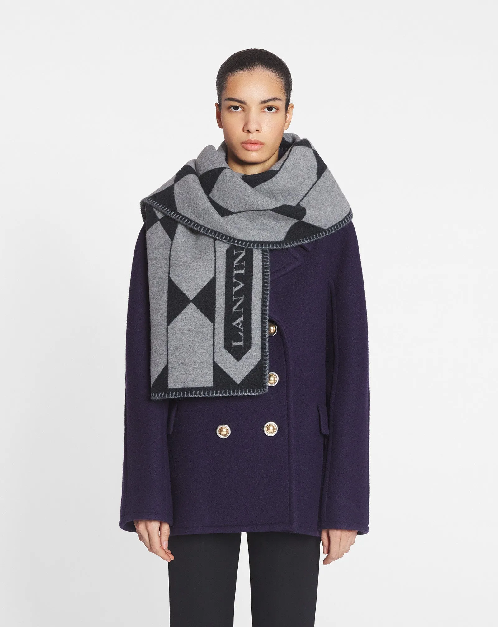 LANVIN LABEL SCARF IN WOOL