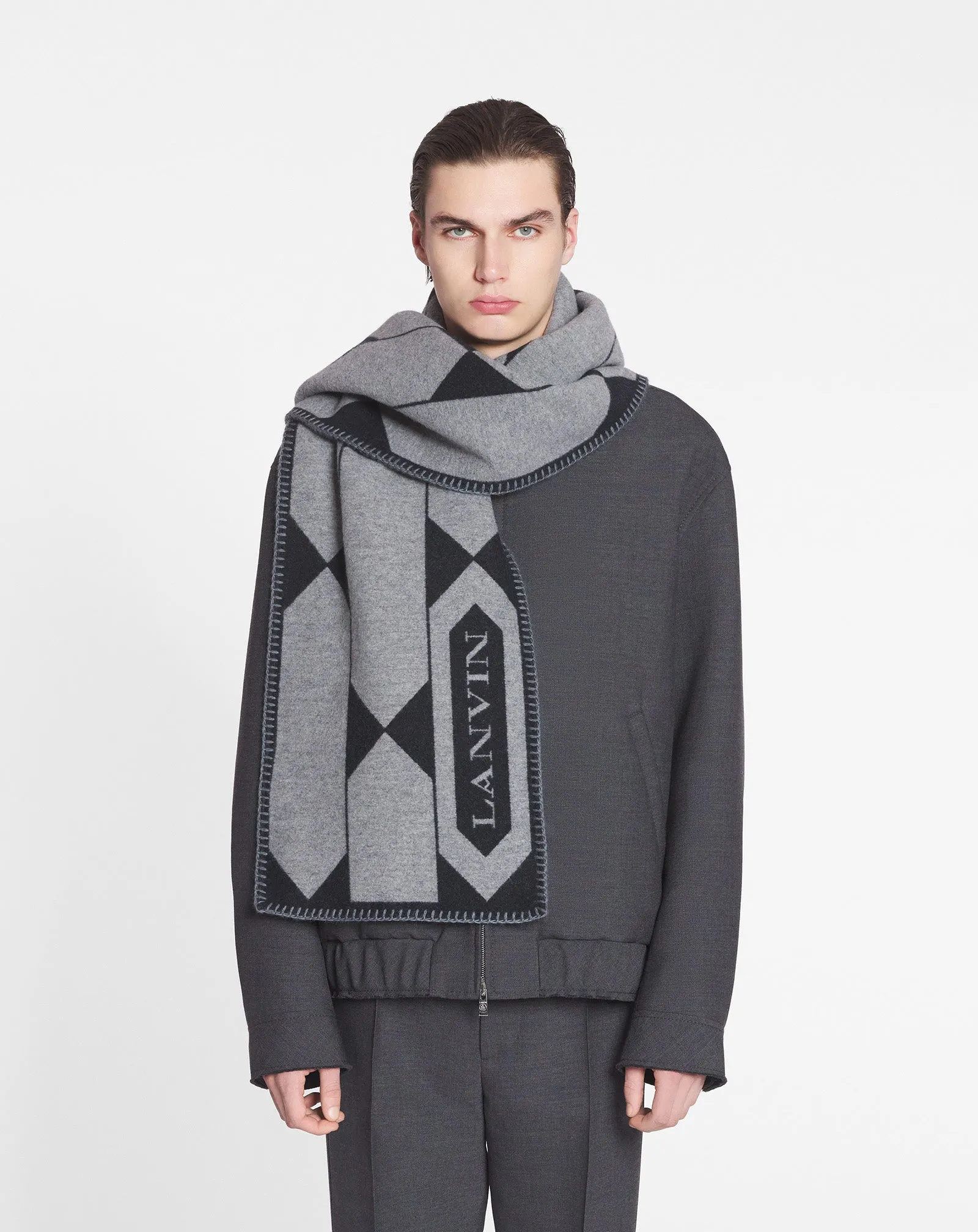 LANVIN LABEL SCARF IN WOOL