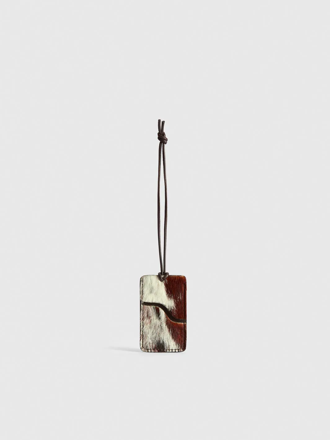 Longano Unique/Walnut Cow Print/Leather Luggage tag