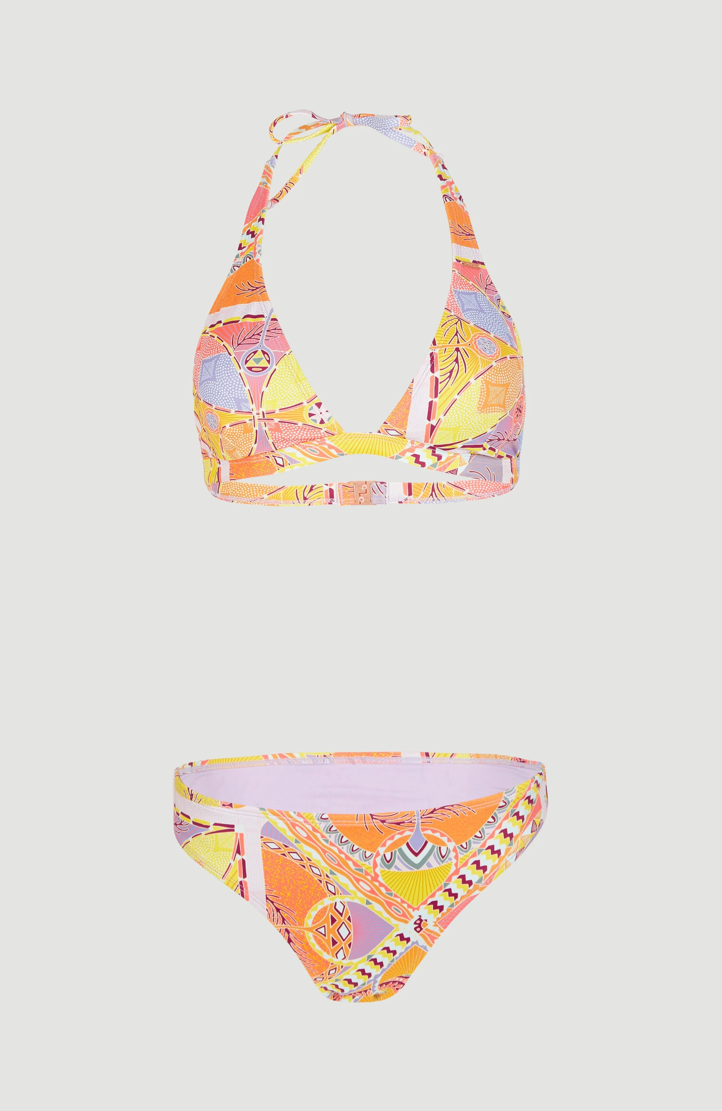 Marga - Rita Halter Bikini Set | Yellow Scarf Print