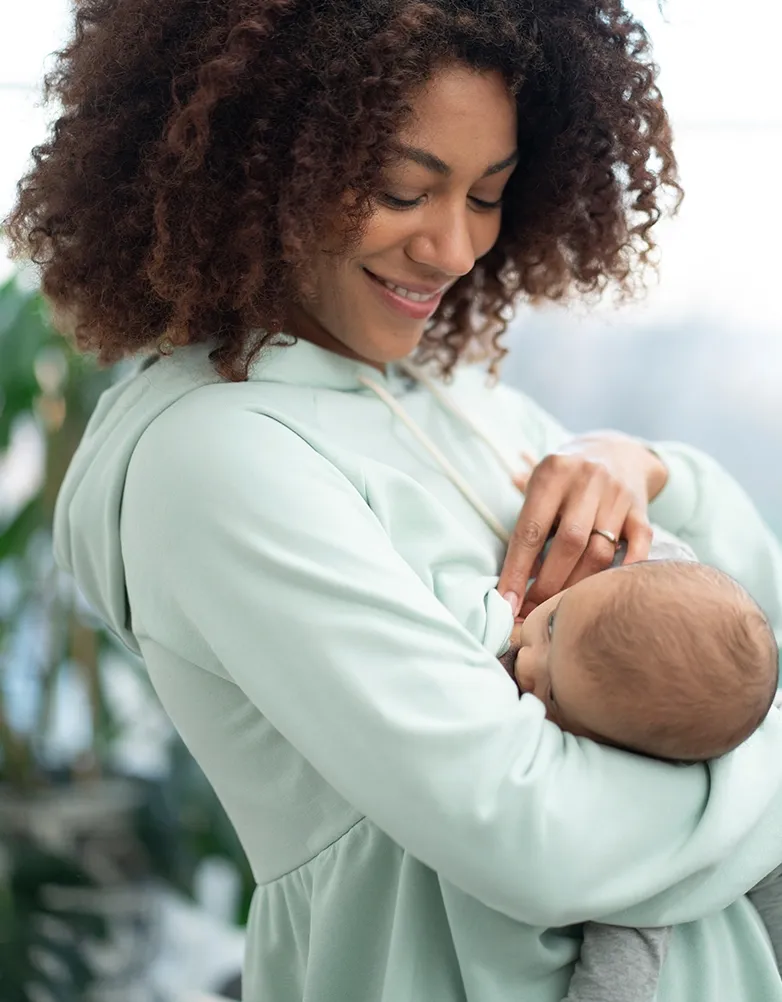 Mint Green Maternity & Nursing Hoodie