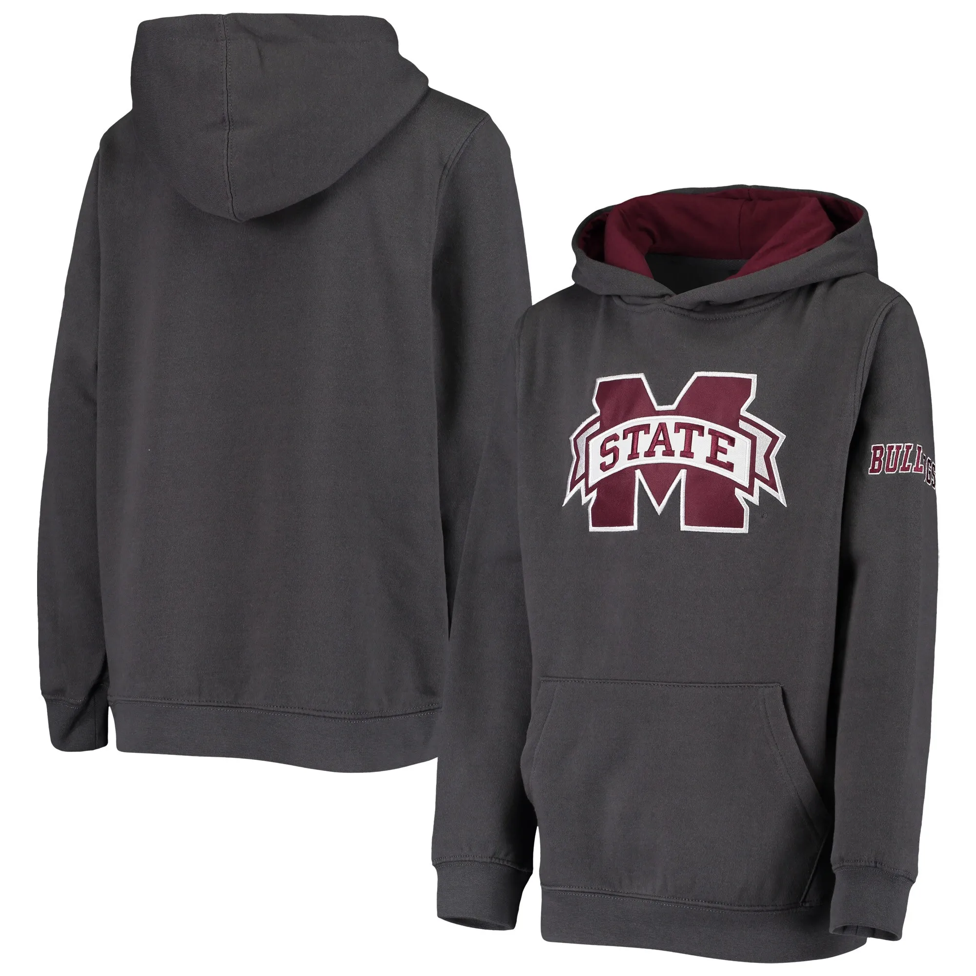 Mississippi State Bulldogs Youth Charcoal Big Logo Pullover Hoodie