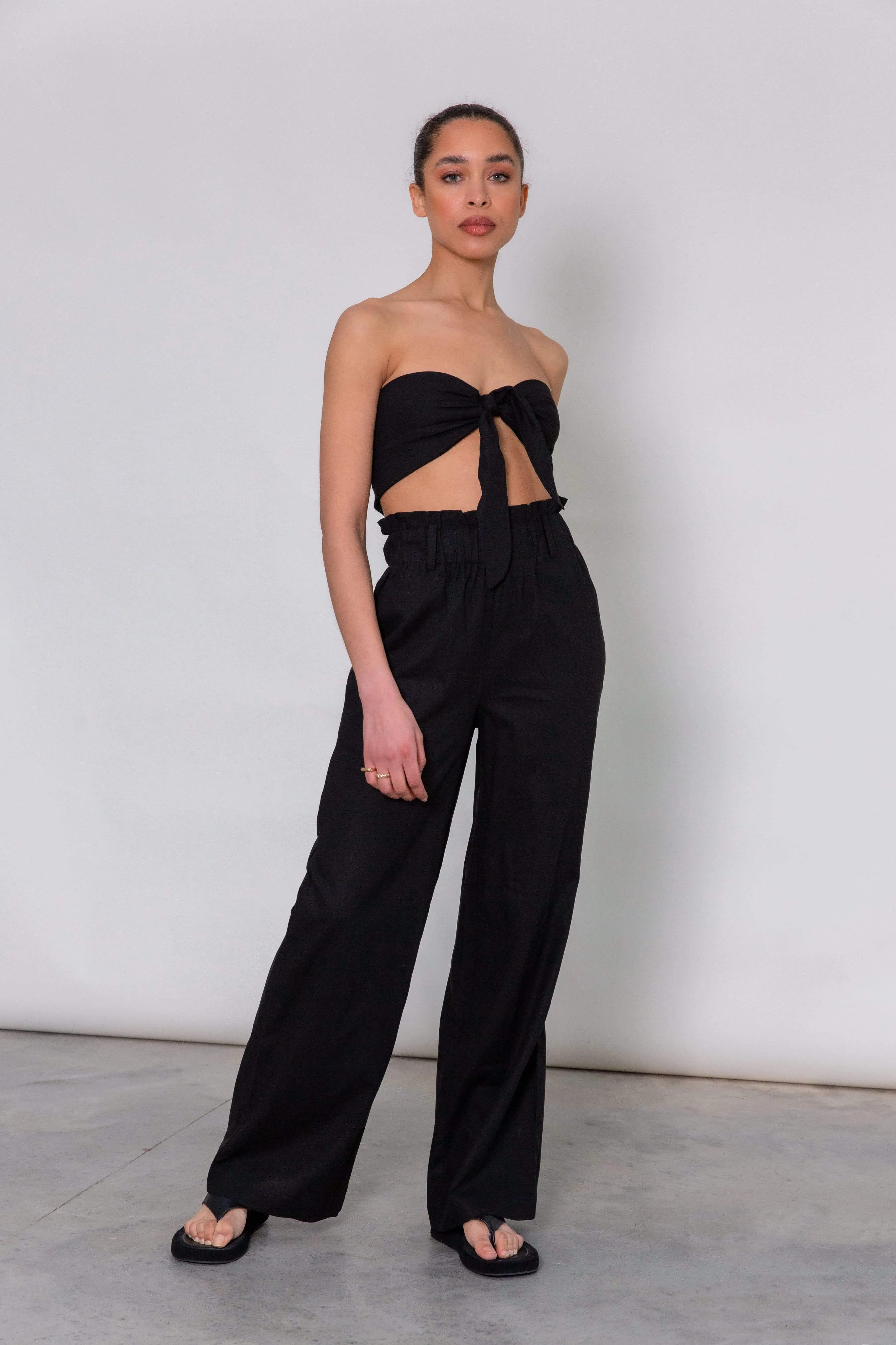 Ola Paperbag Trousers - Black