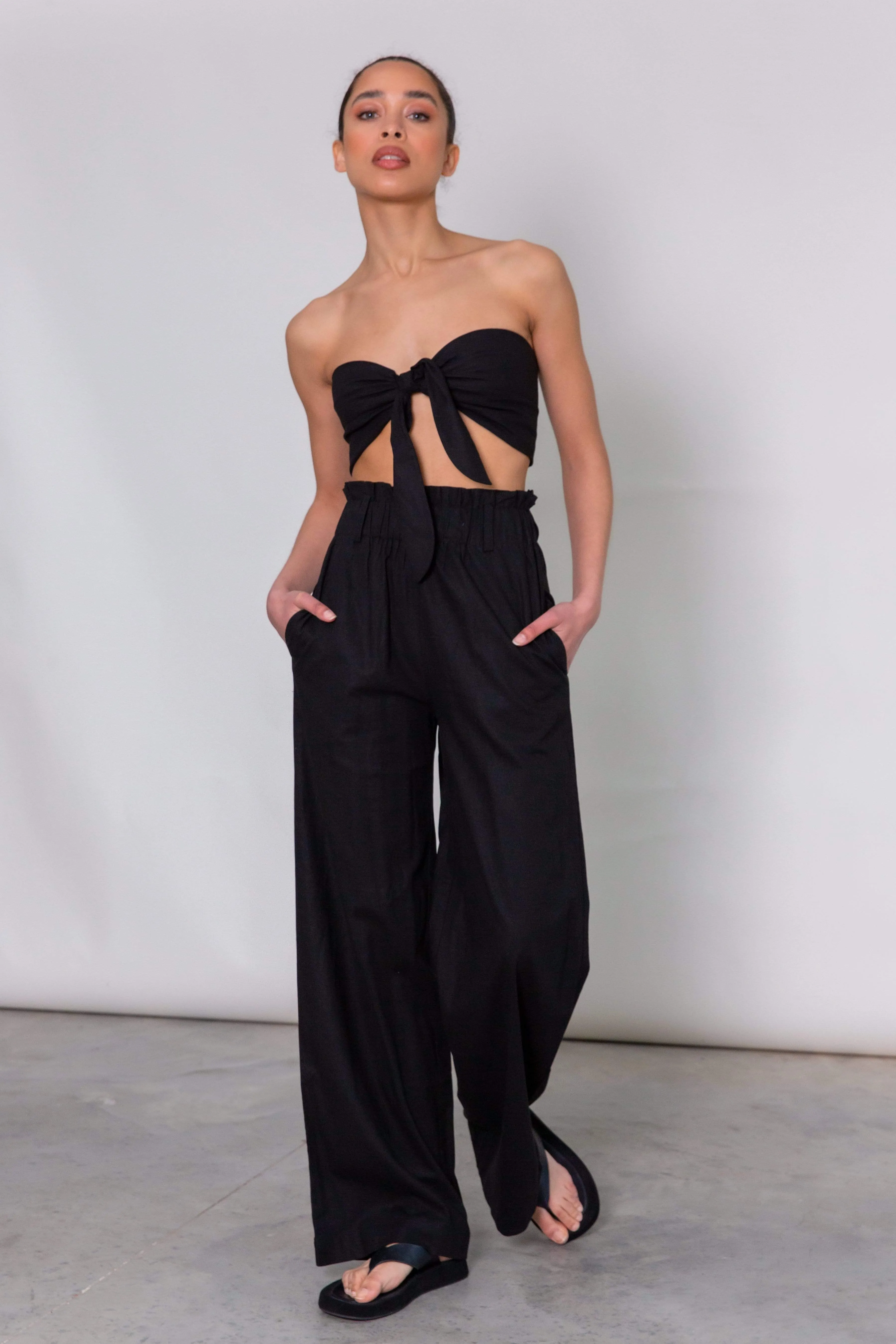 Ola Paperbag Trousers - Black