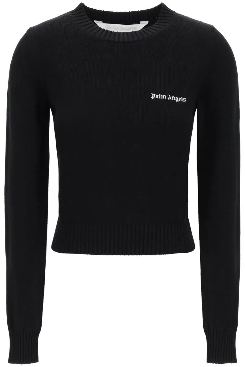 Palm Angels    Palm Angels Cropped Pullover With Embroidered Logo