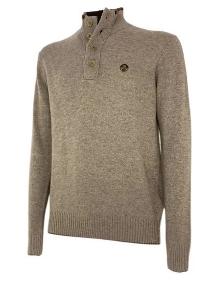 PULLOVER UOMO BEIGE MISTO LANA