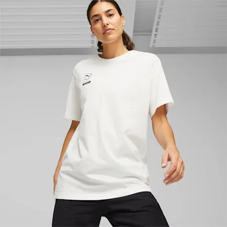 PUMA Queen Women's Football Tee | Electric Blush-Warm White-PUMA Black | PUMA Summer Shop | PUMA 