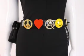 Rare Vintage MOSCHINO Mini Kelly Belt Bag with Peace Love Belt