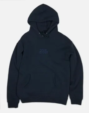 Rose Street Emb Stacked Logo Hoodie Navy