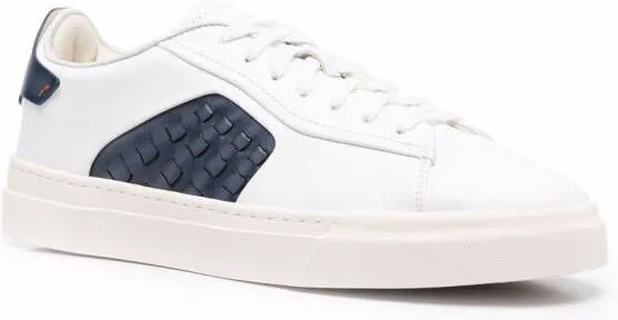 Santoni panelled low-top sneakers White