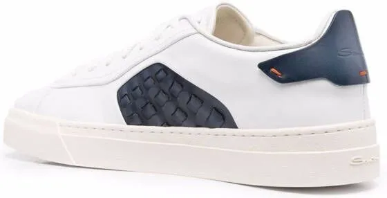 Santoni panelled low-top sneakers White