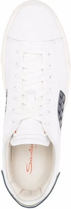 Santoni panelled low-top sneakers White