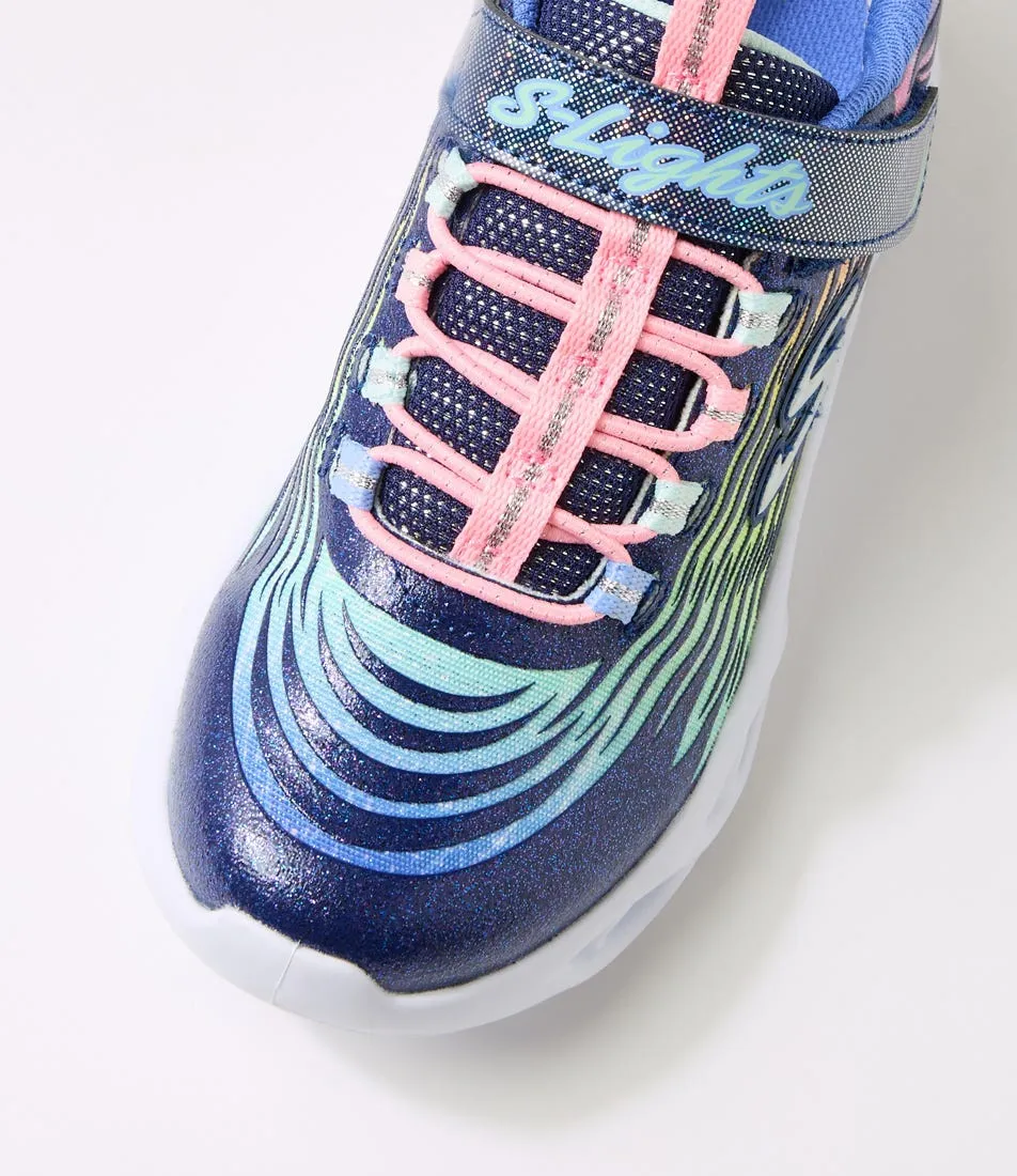 SKECHERS Twisty Jnr Navy Fabric Sneakers