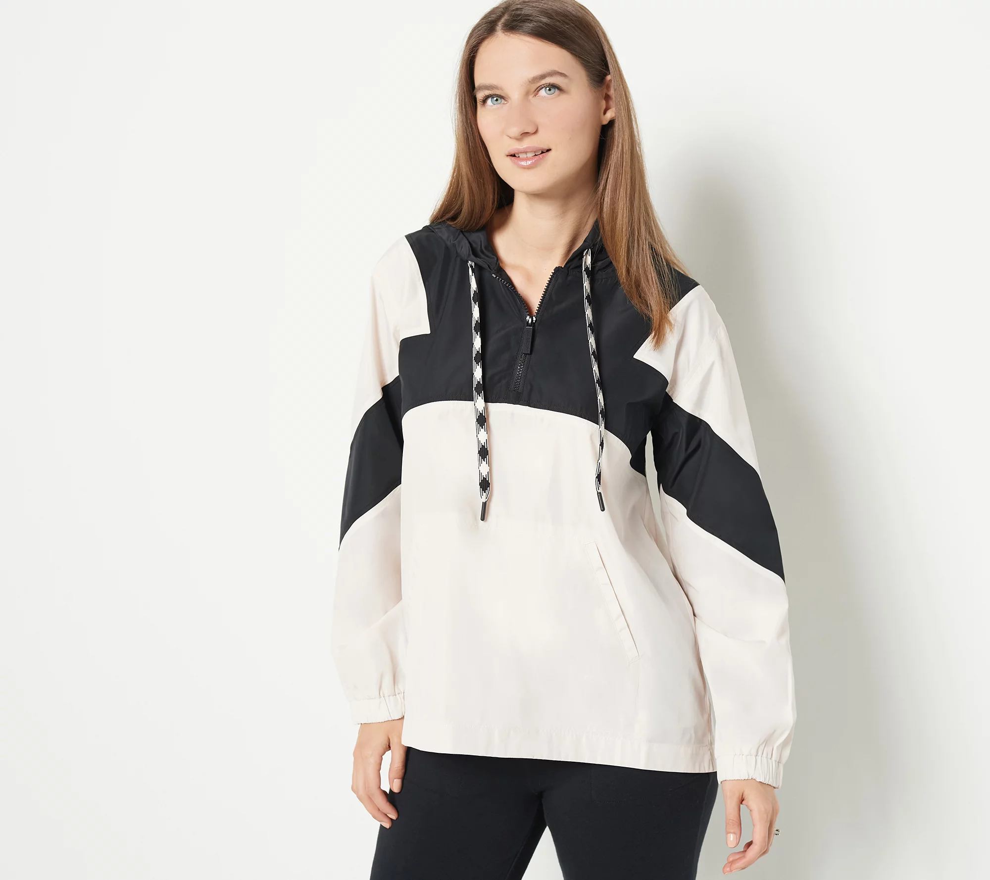 Susan Graver SG Sport Colorblocked Pullover Hooded Jacket