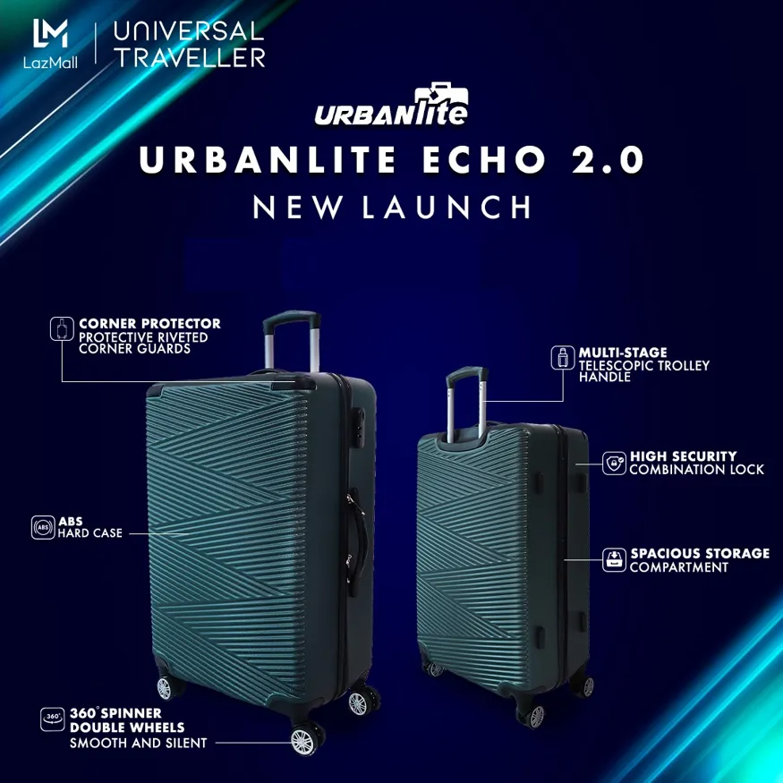 URBANlite Echo 2.0 20+24 Bundle | 8-Wheel Spinner | Corner Guard | Hard Case Luggage