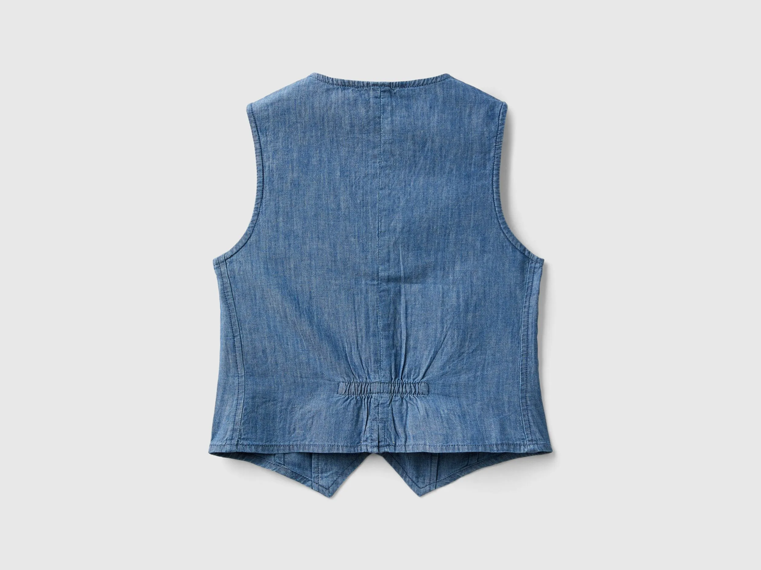 Vest in chambray - Blue | Benetton