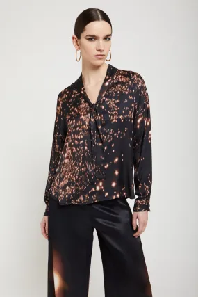 Viscose shirt with scarf neck