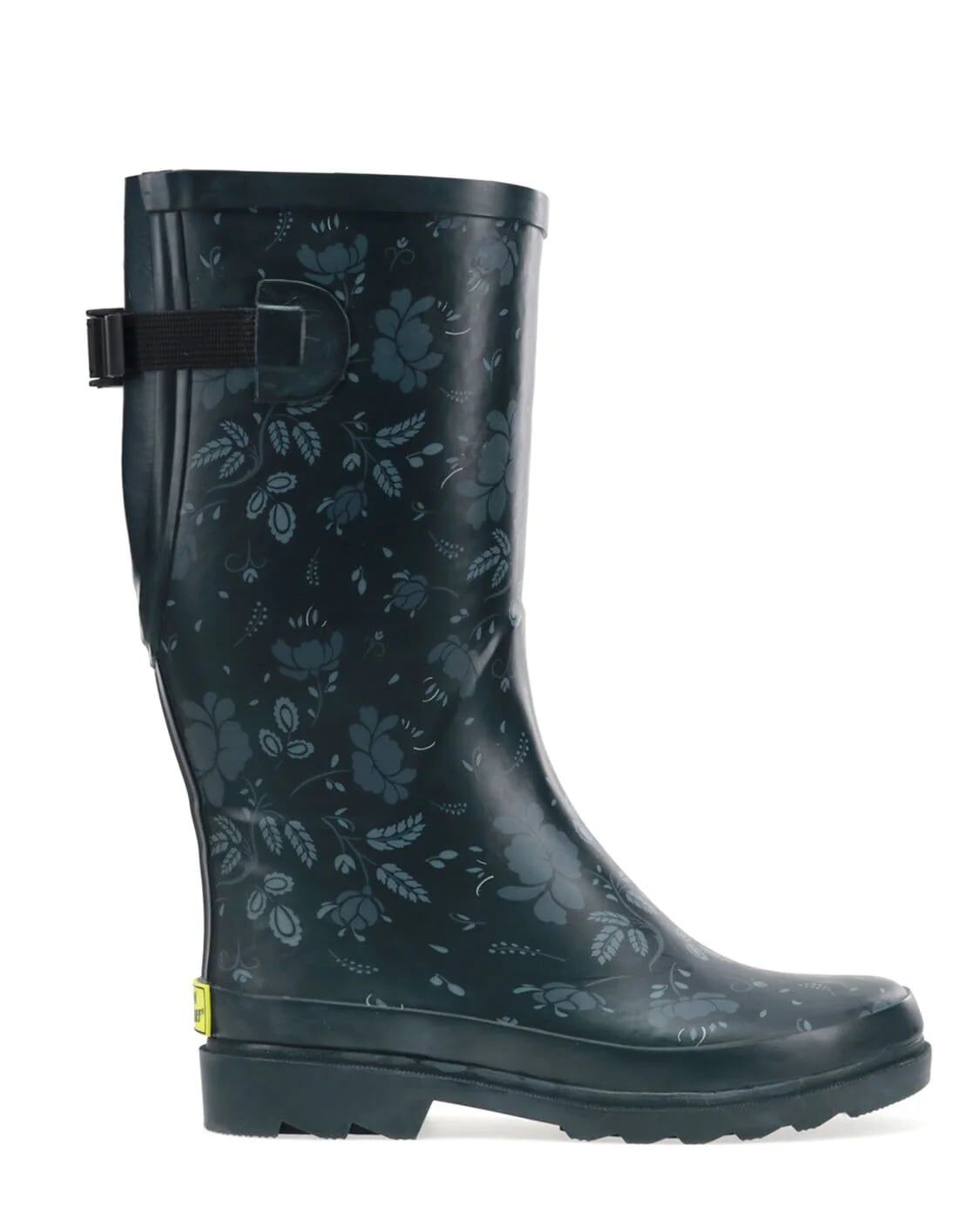 Western Chief Women's Tall Feminine Floral Wide Calf Rain Boot in Slate