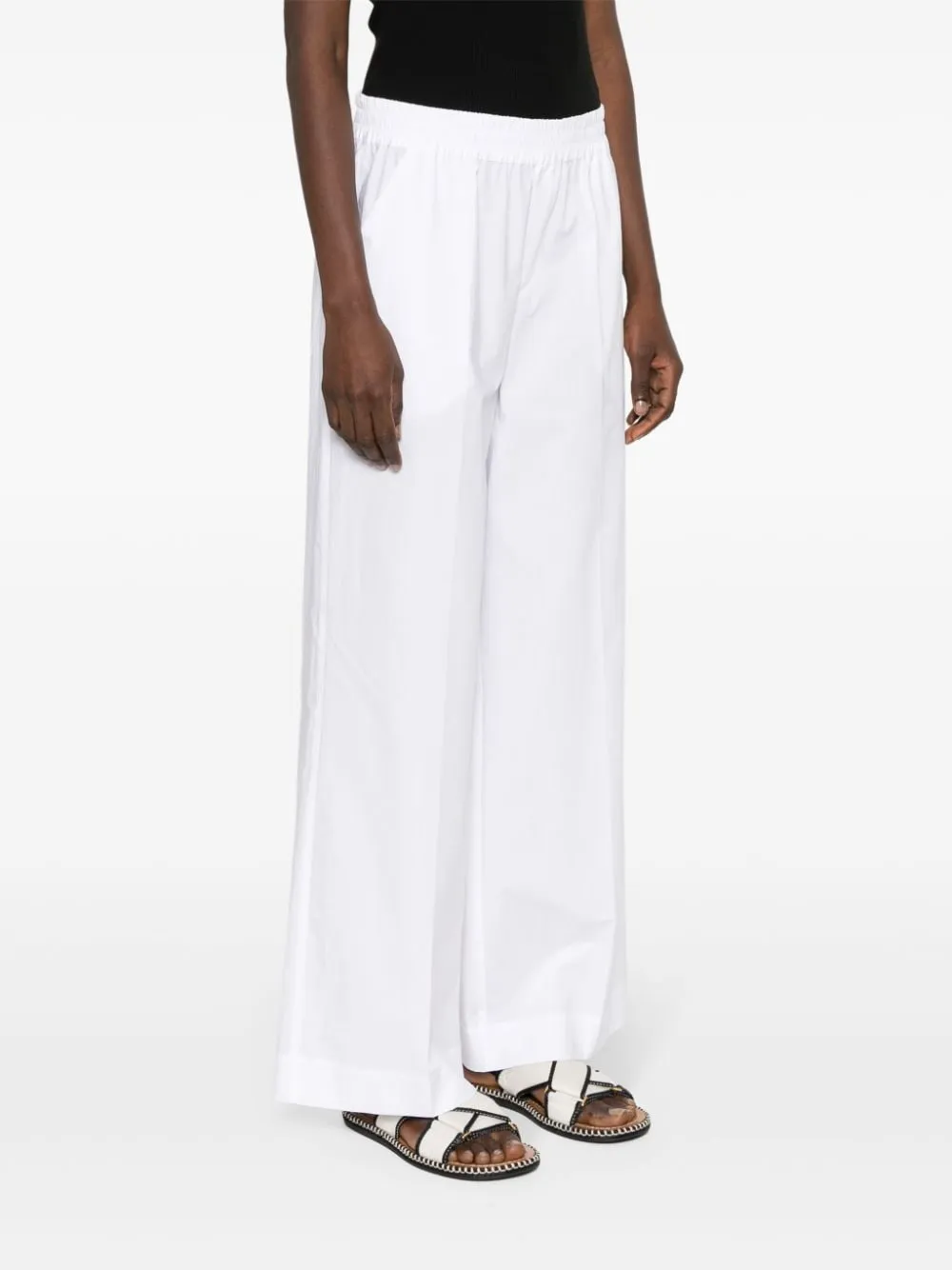 wide-leg cotton trousers