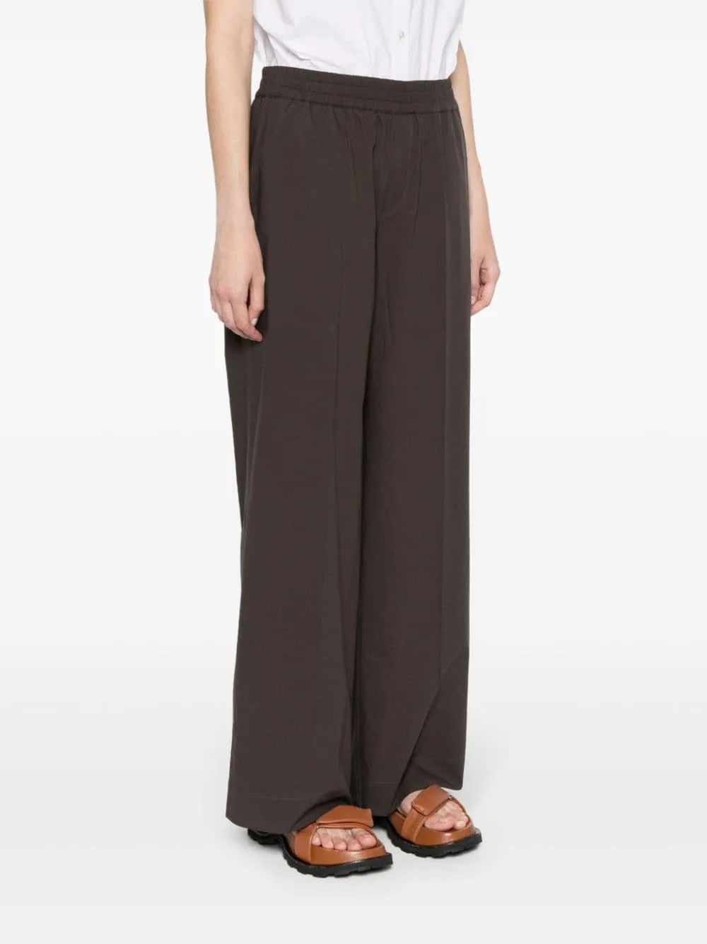 wide-leg cotton trousers