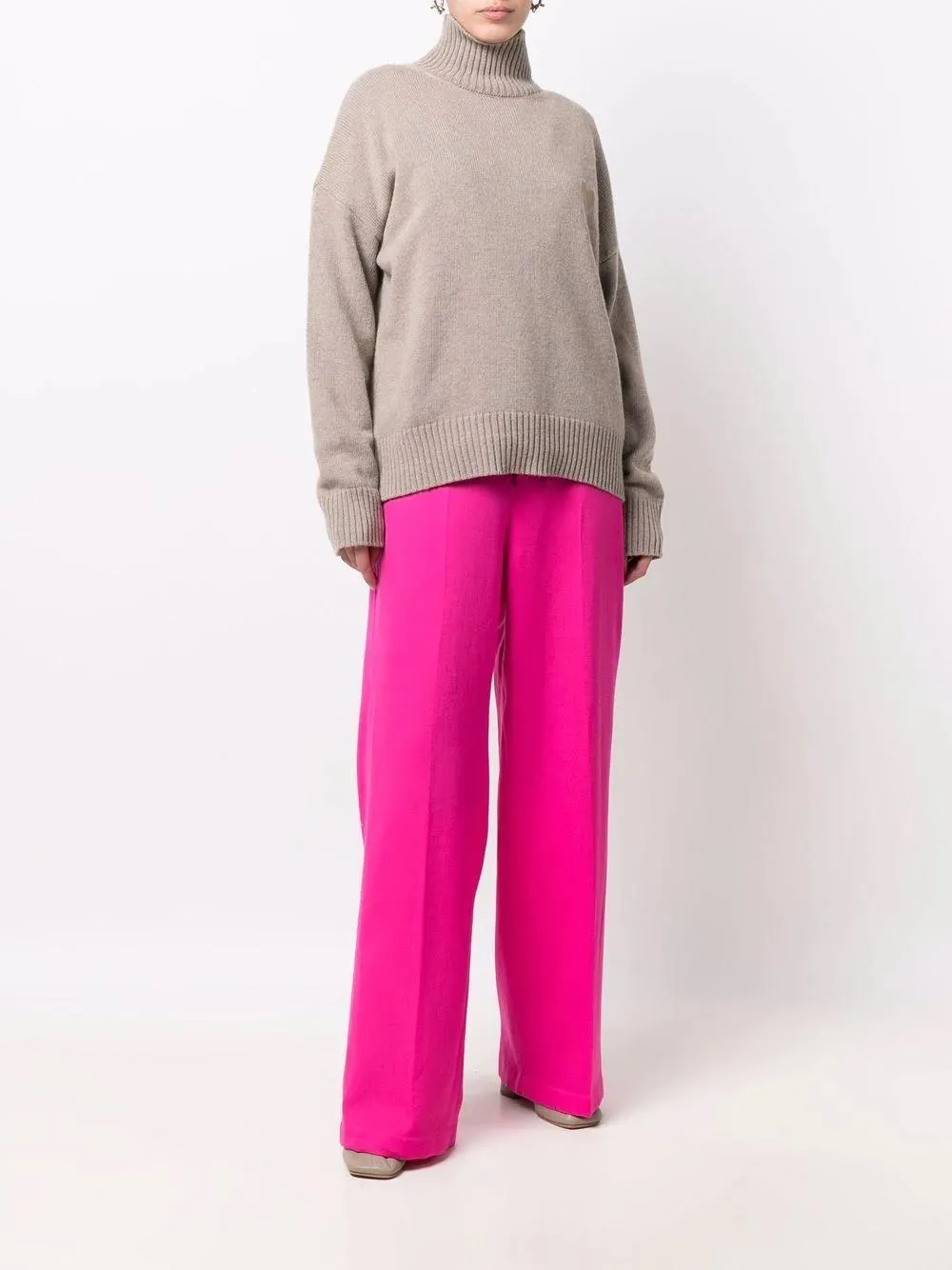 wide-leg tailored trousers