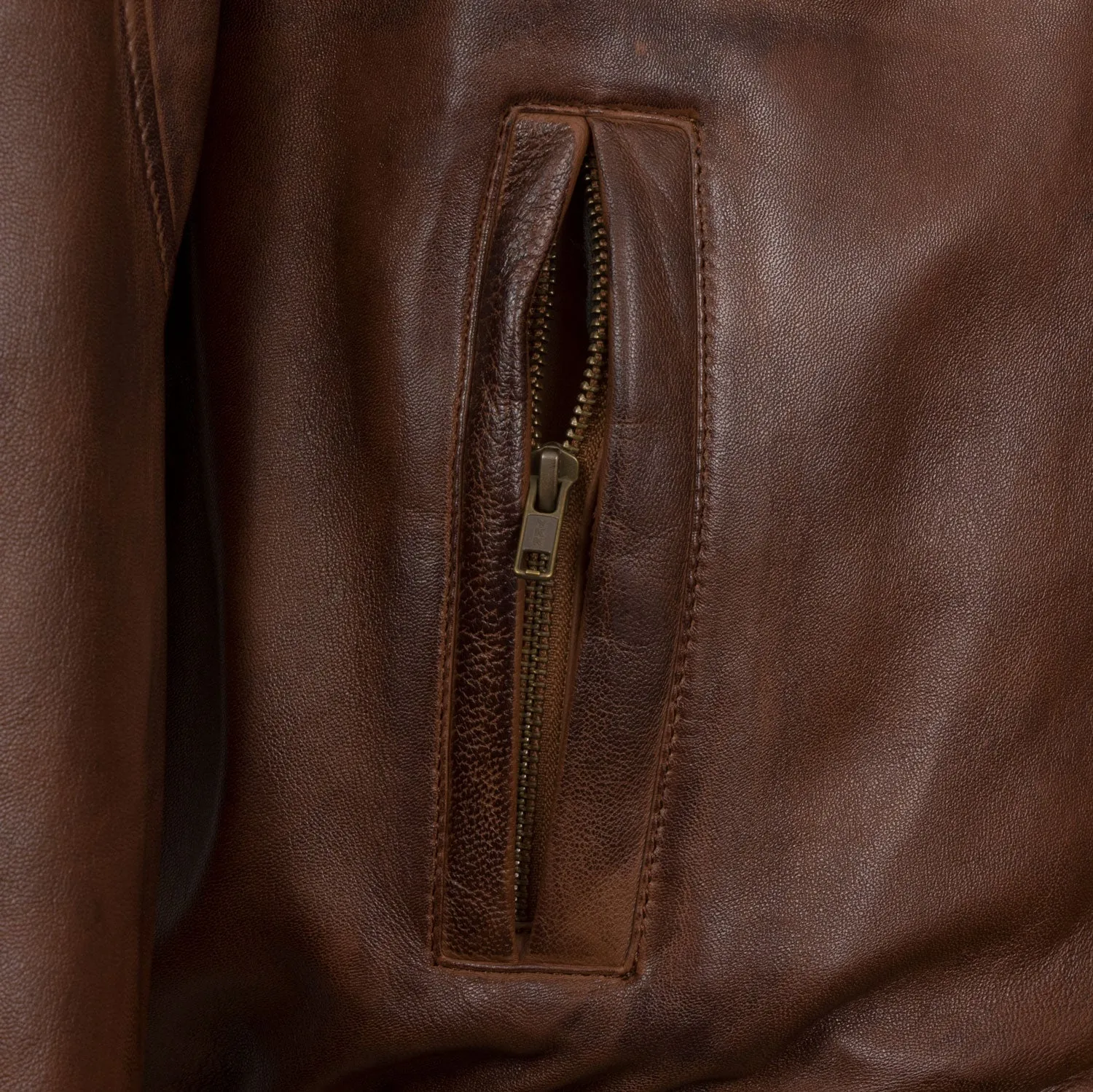 Will: Men's Chestnut Leather Blouson Jacket