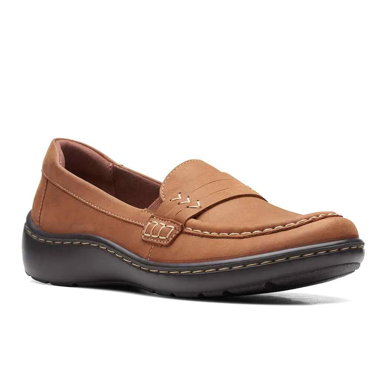 Women's Clarks Cora Ashley Dark Tan Leather Loafer