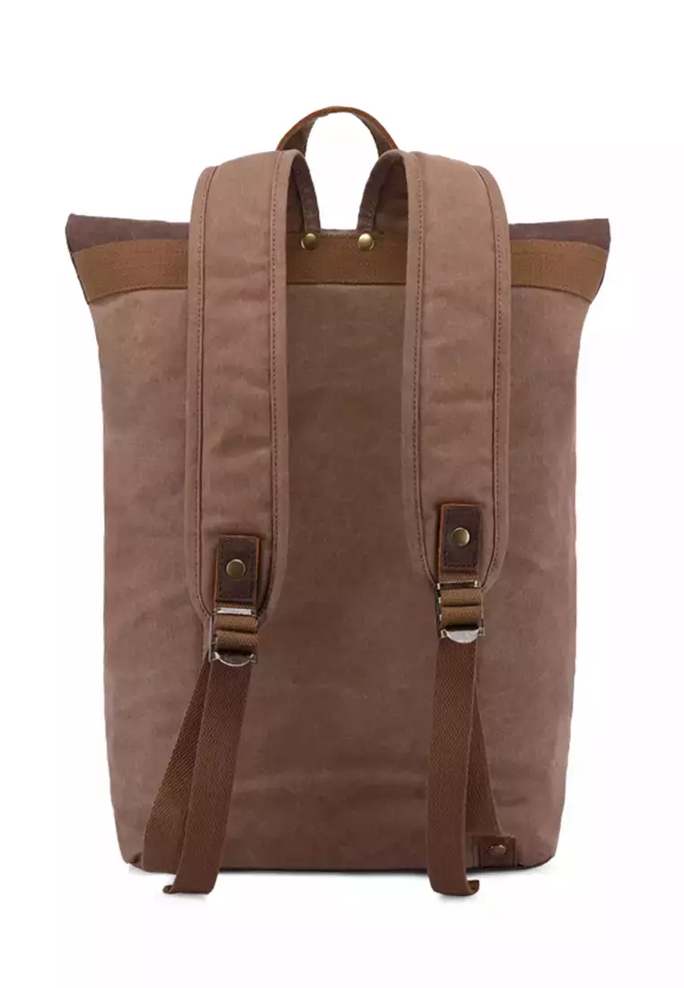 XAFITI Vintage Leather Wax Canvas Backpack