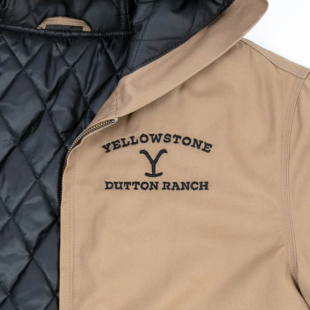 Yellowstone Dutton Ranch Hooded Khaki Jacket