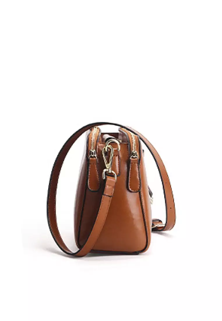 ZITIQUE Polish leather inclined backpack